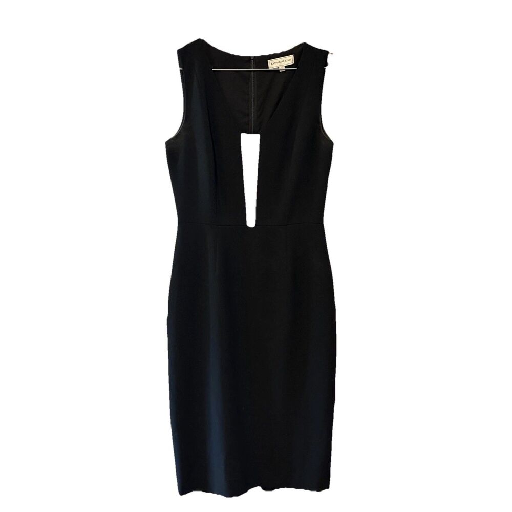 Katherine Kelly Women’s Black White Colorblock Sheath Dress 4 Minimalist  LBD